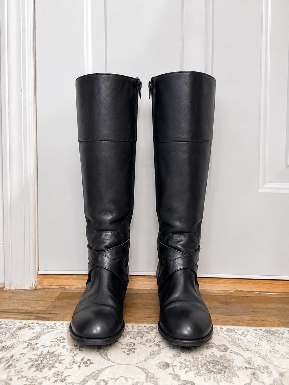 Lauren Ralph Lauren Black Tall Leather Riding Boots